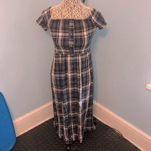 URBAN OUTFITTERS. DRESS. SIze L. Blue Plaid. Long. Great condition.